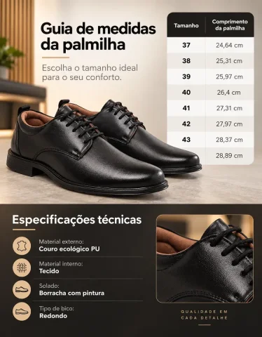Sapato Social Masculino Versátil Festas Casual Com Cadarço