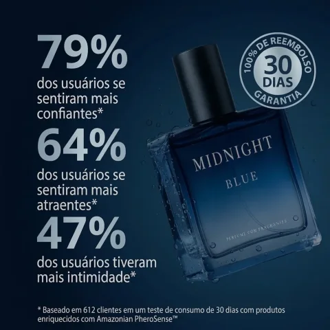 Perfume Masculino Midnight Blue Magnetico Atracao 100 Ml